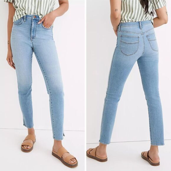 NEW High-Rise Slim Straight‎ Jeans in Stillwood Wash: Slit-Hem Edition, 29 - Picture 1 of 15